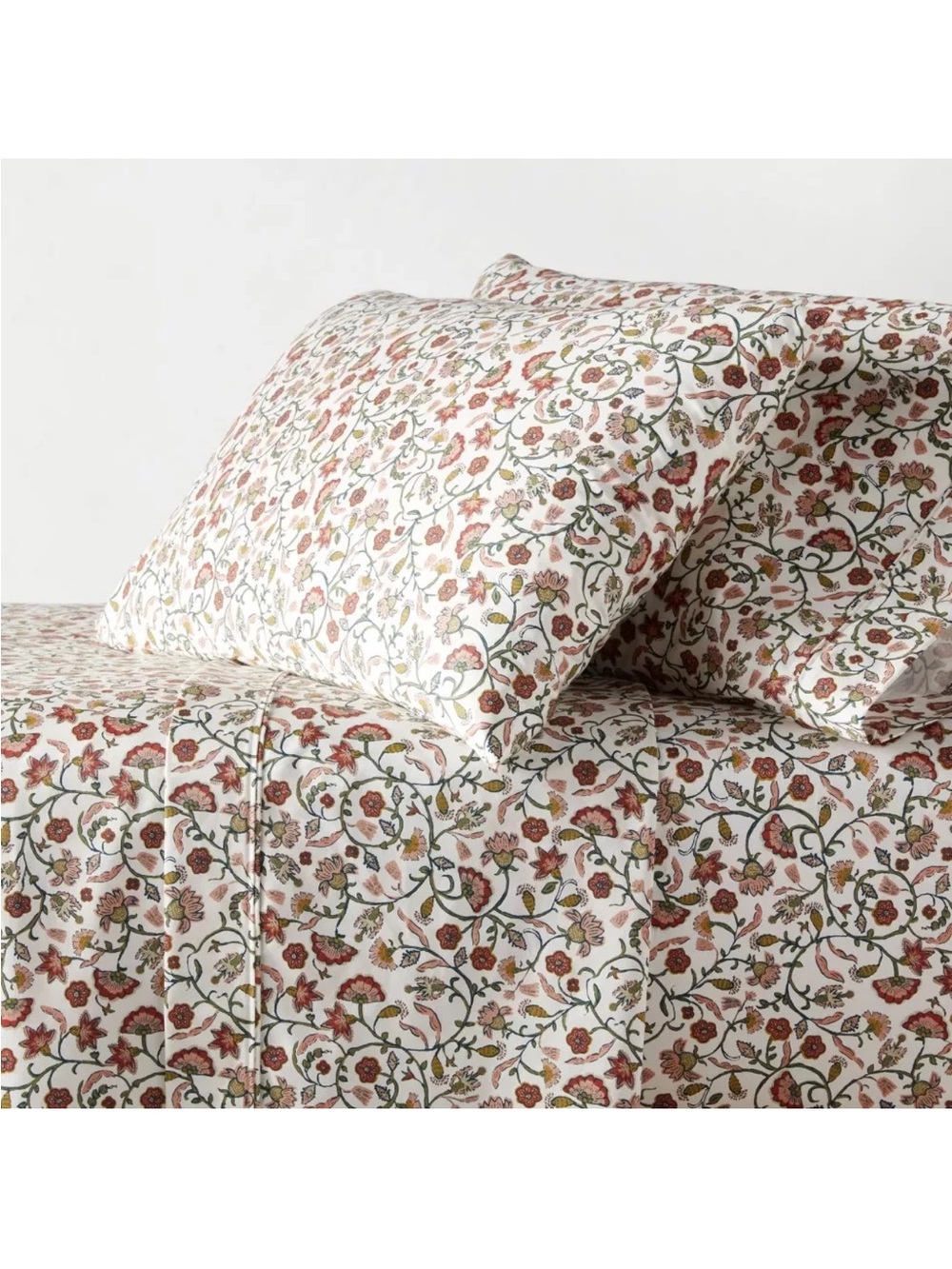 QUEEN 400 Thread Count Performance 4pc Sheet Set Warm Floral - Threshold NEW